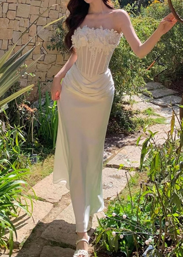 White bouquet corset
