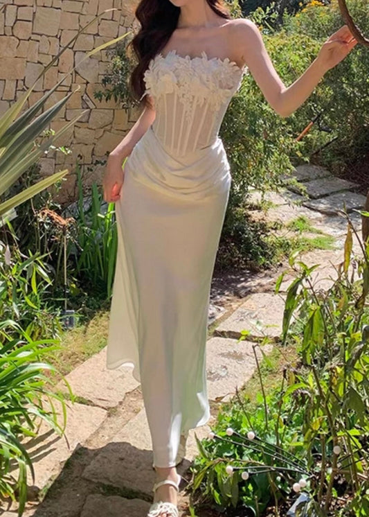 White bouquet corset
