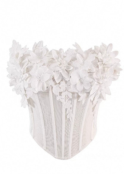 White bouquet corset