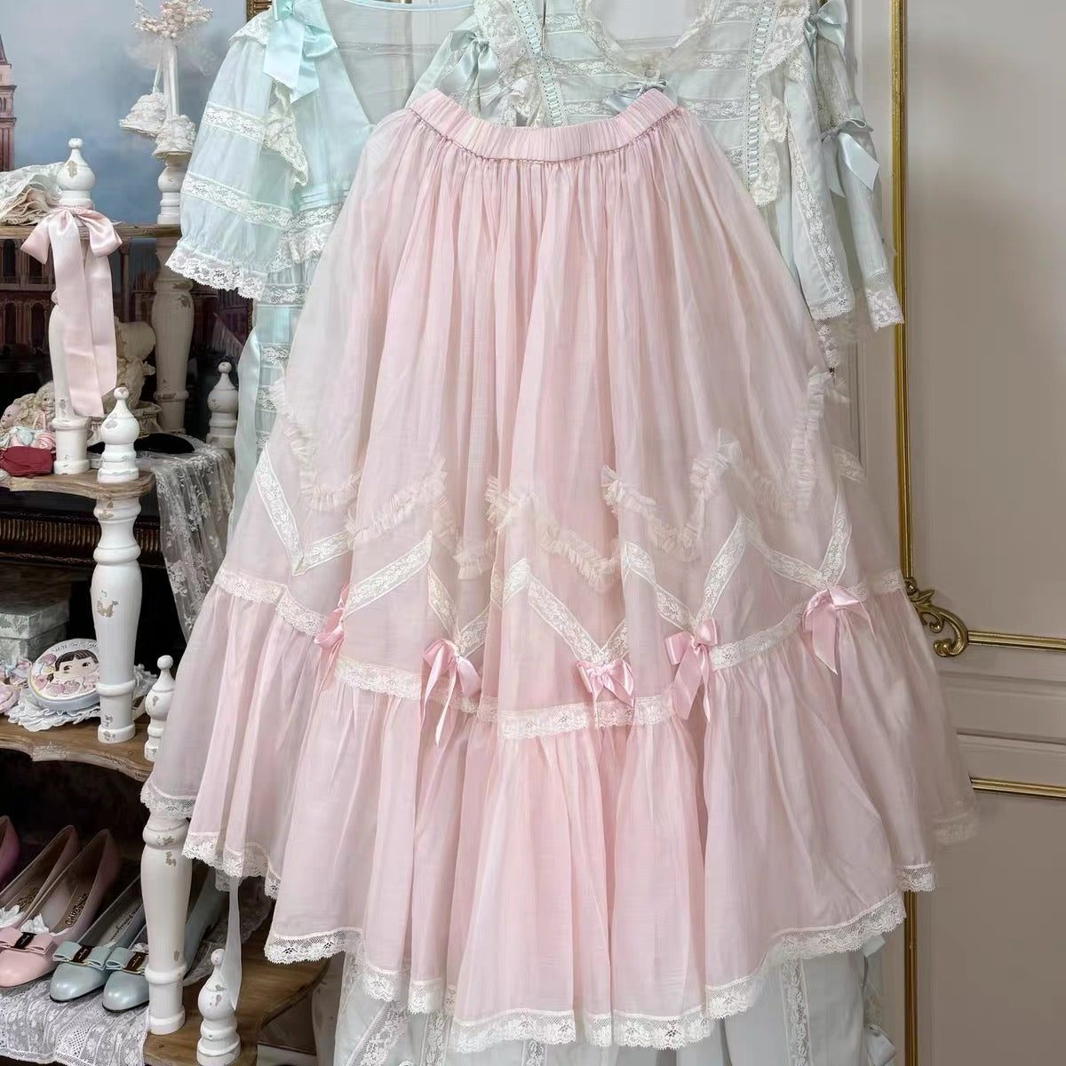 Antique Soirée blouse and skirt set
