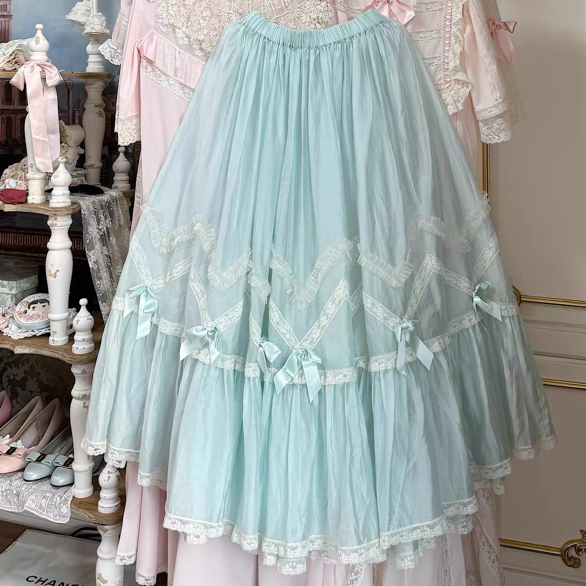 Antique Soirée blouse and skirt set