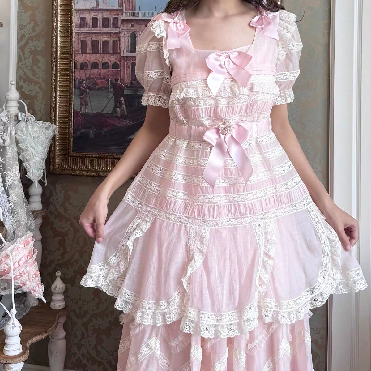 Antique Soirée blouse and skirt set
