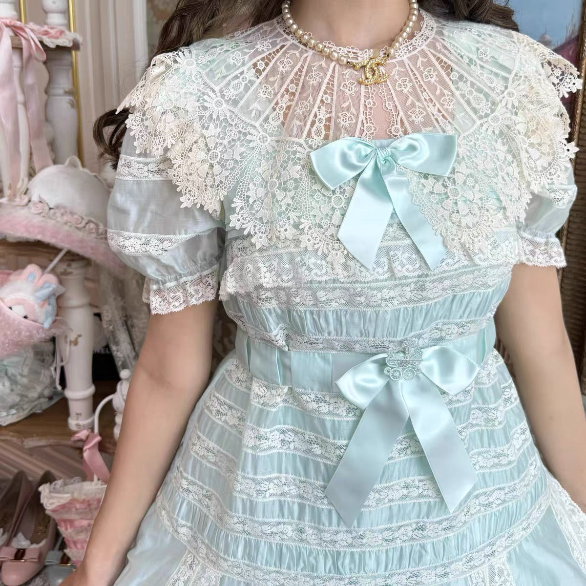Antique Soirée blouse and skirt set