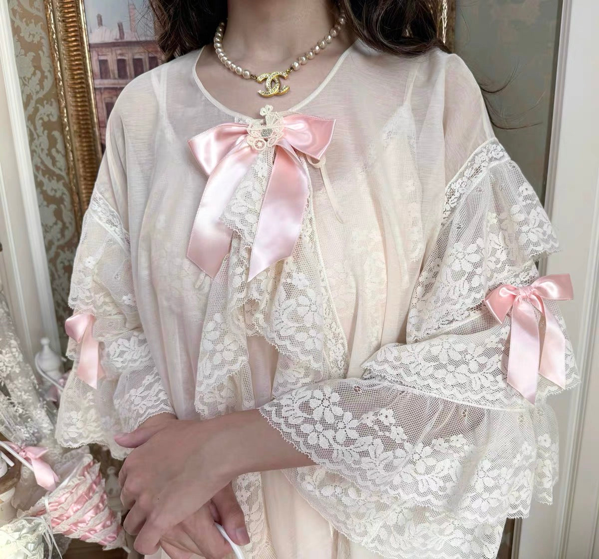 Antique soirée jacket / slip dress set