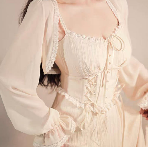 White vinegar corset dress / bolero