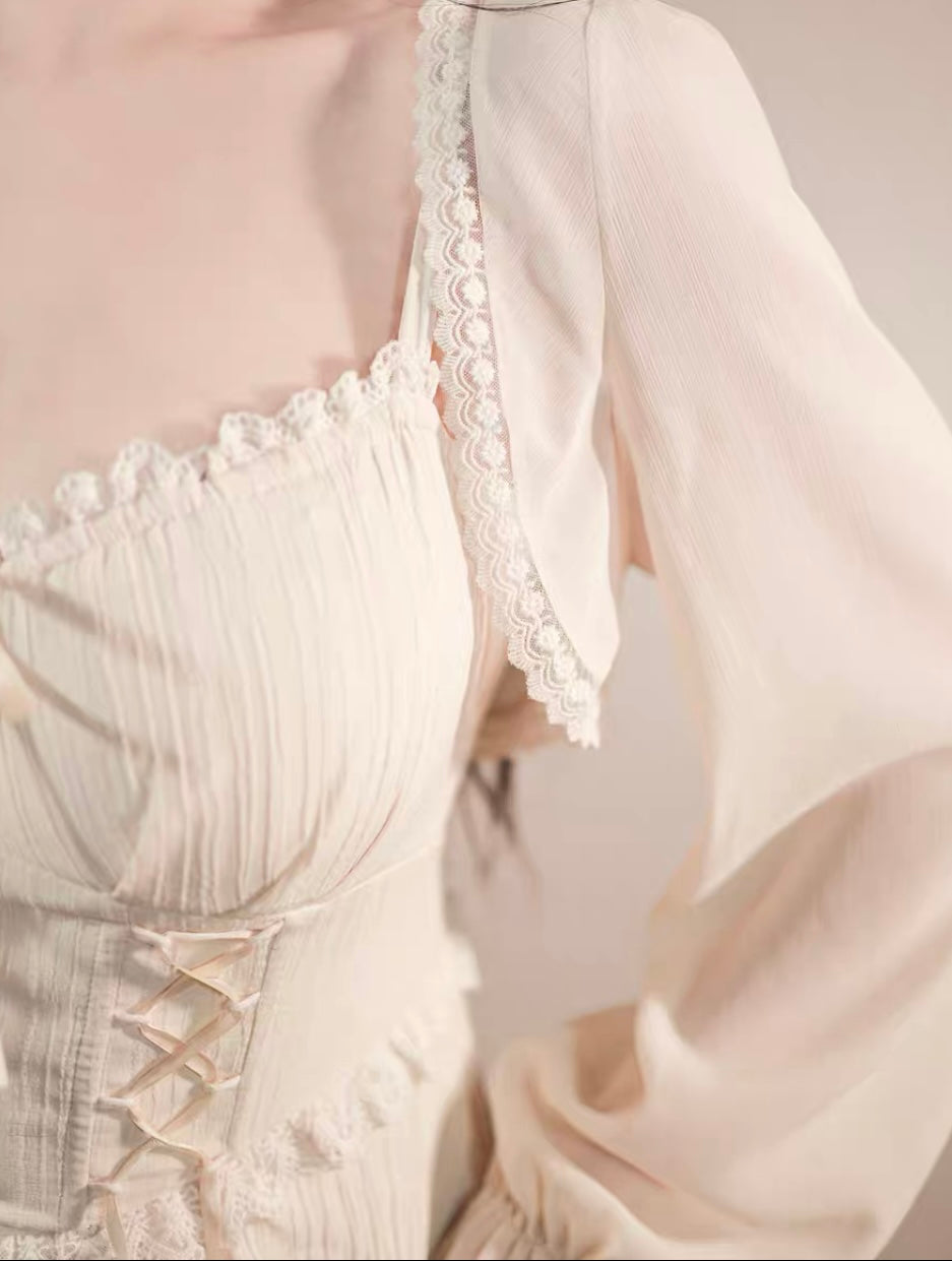 White vinegar corset dress / bolero
