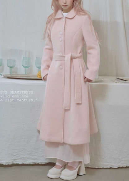 Pink frosting capelet coat