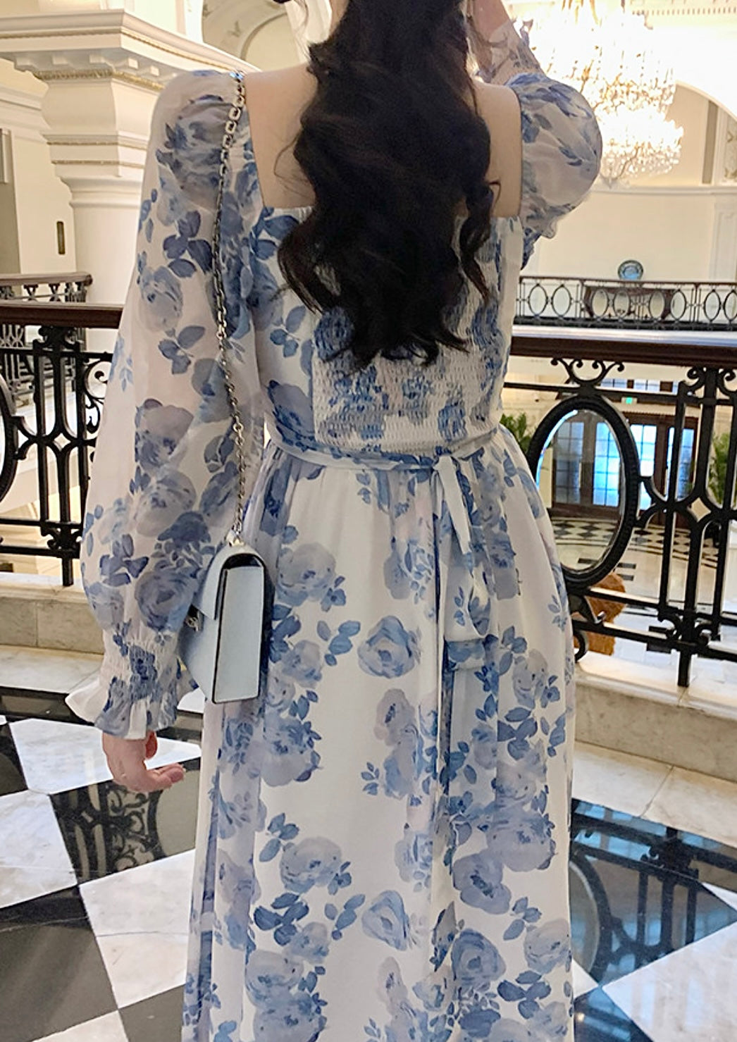 Blue roses dress
