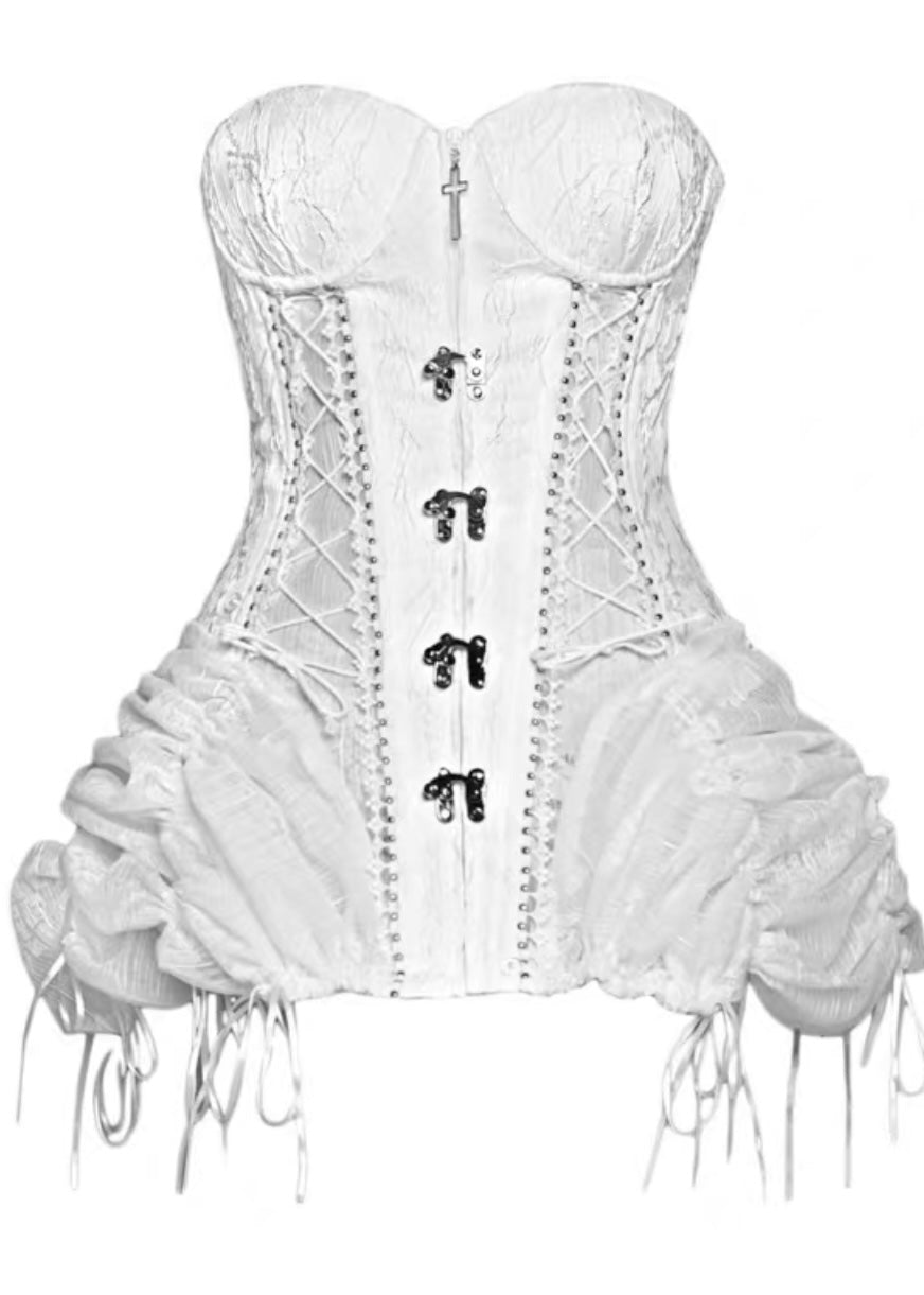Snowy gothic bride corset