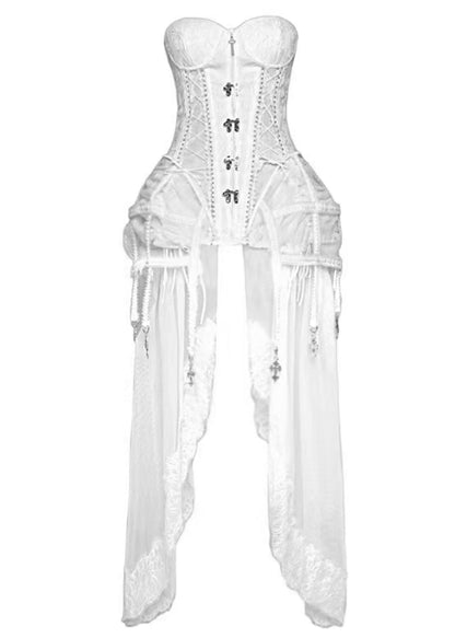 Snowy gothic bride corset