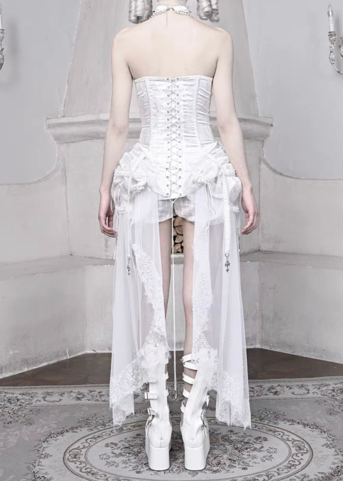 Snowy gothic bride corset