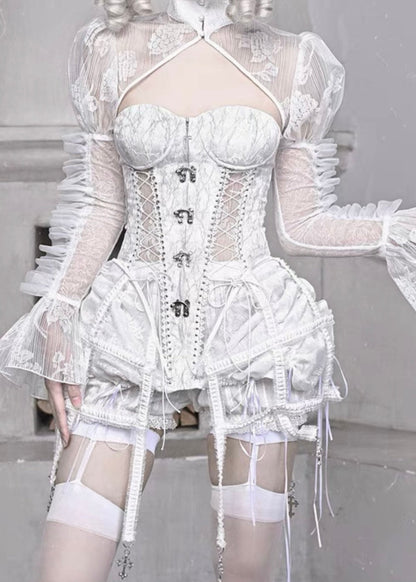 Snowy gothic bride corset