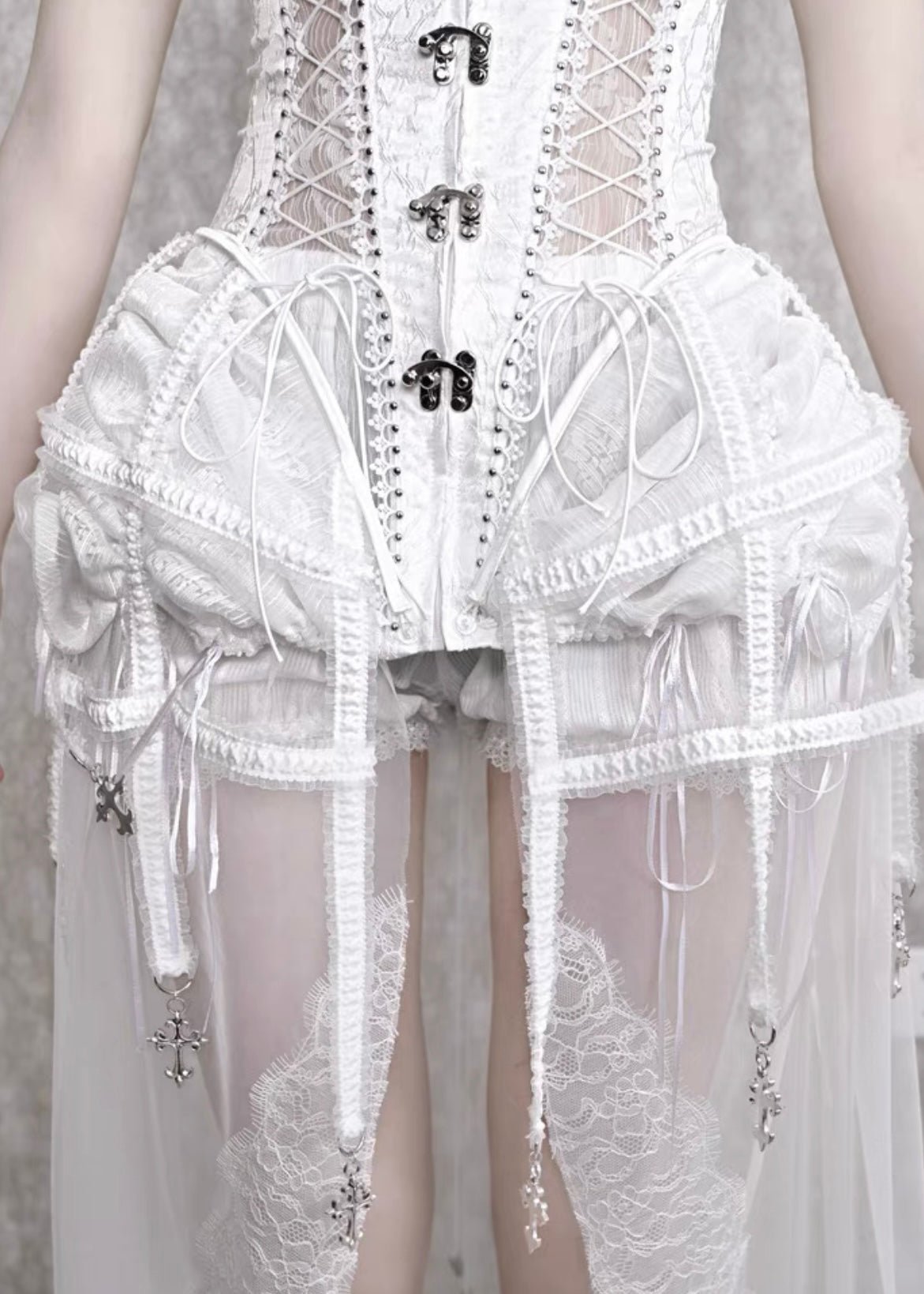 Snowy gothic bride corset