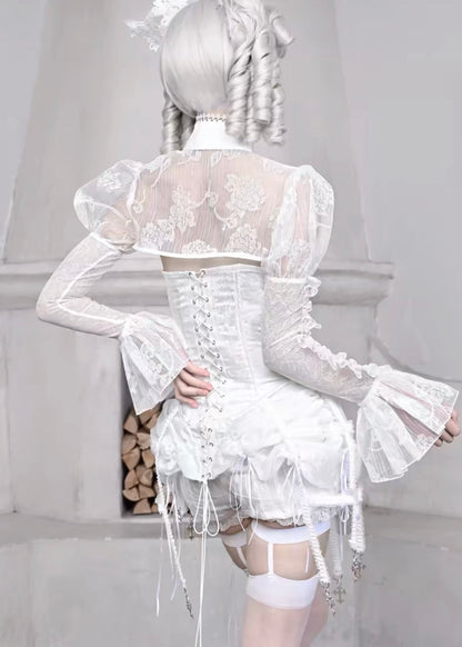 Snowy gothic bride capelet