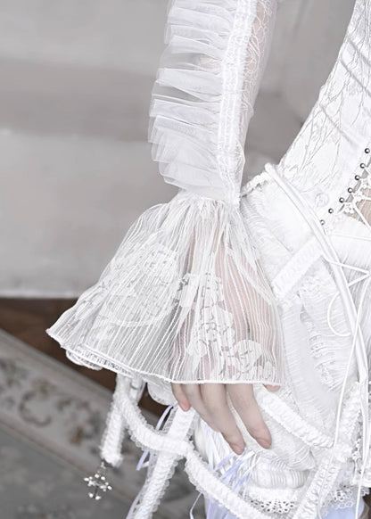 Snowy gothic bride capelet