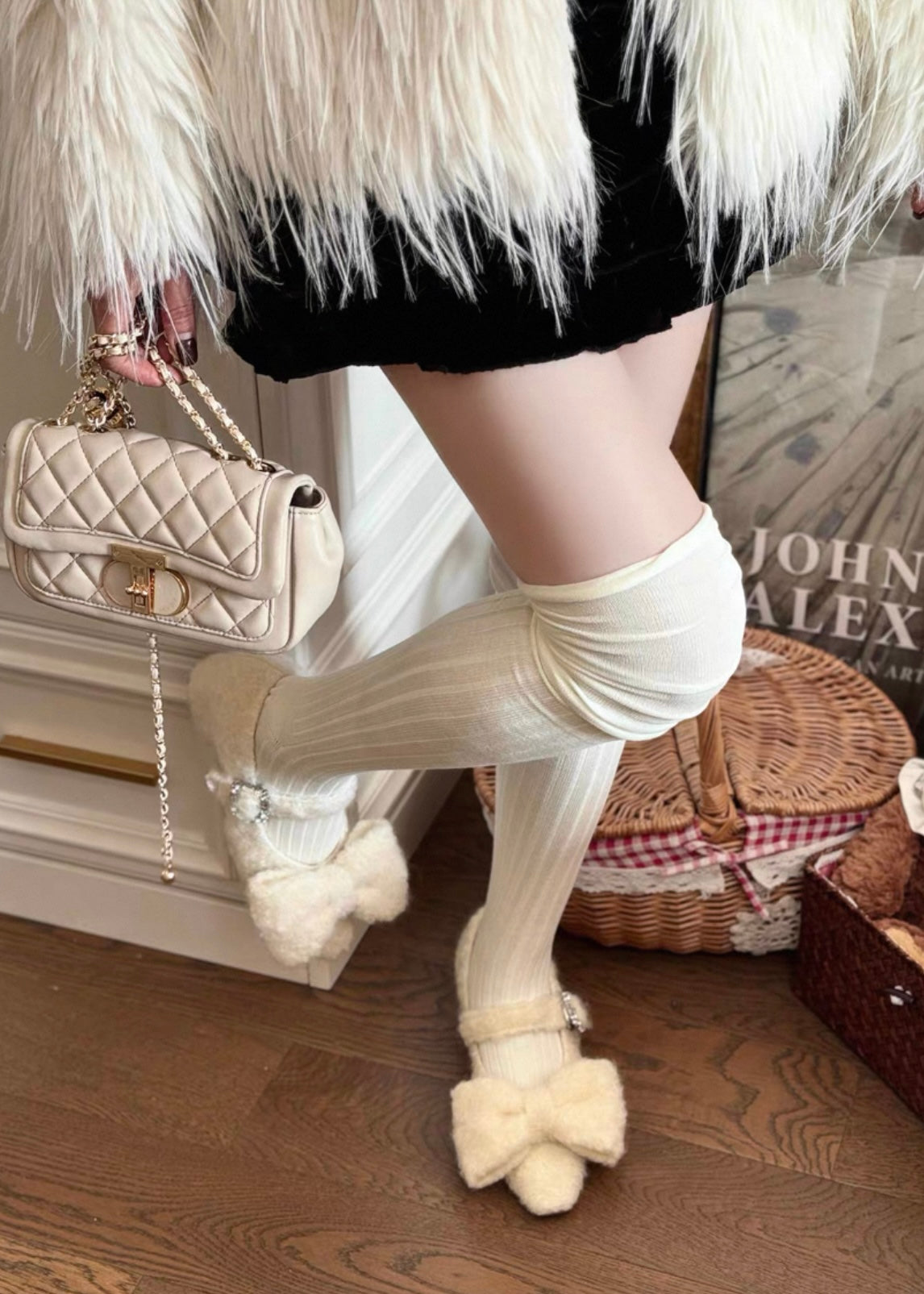 Cream teddy shoes 🧸