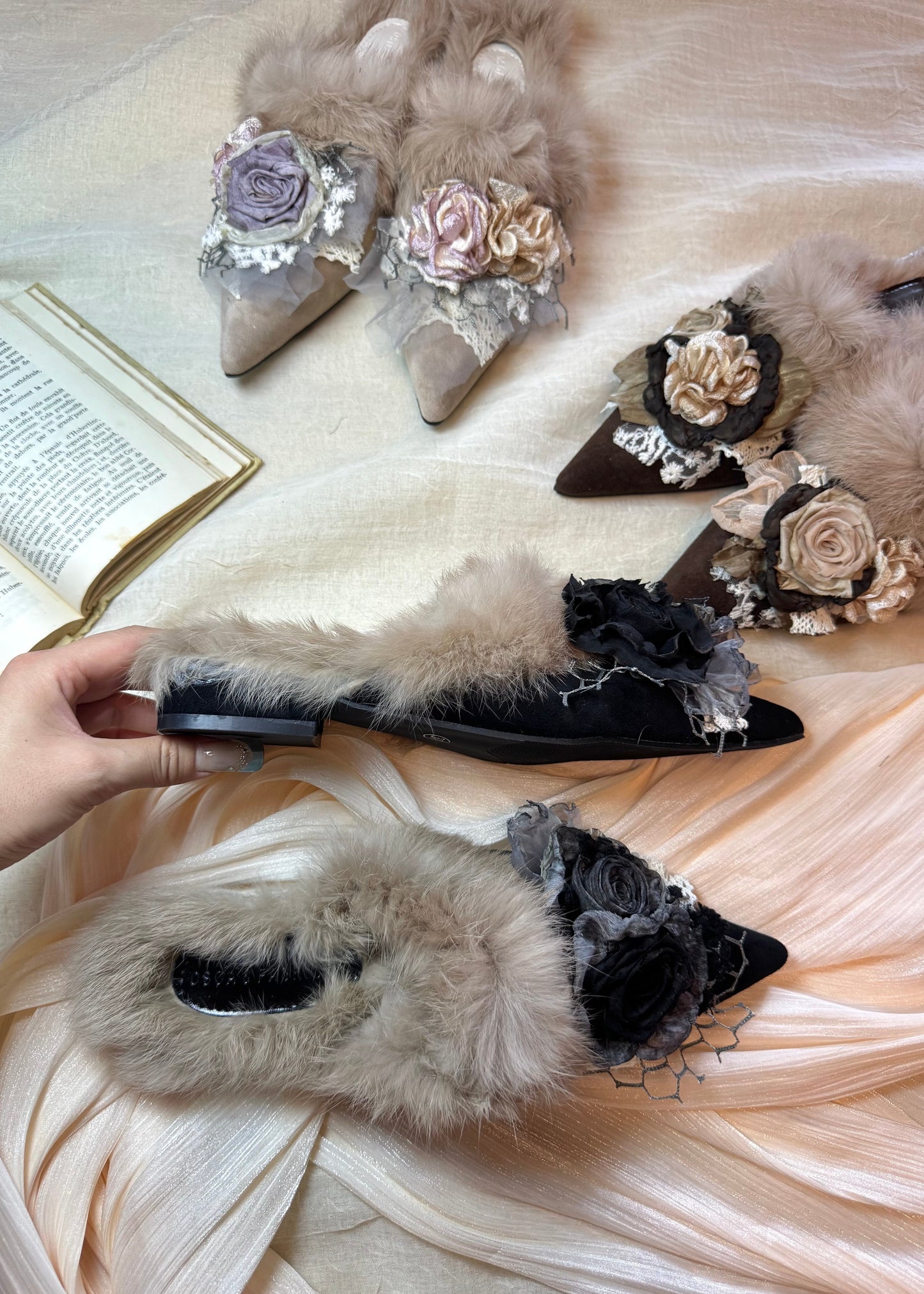 Shabby fleur mules