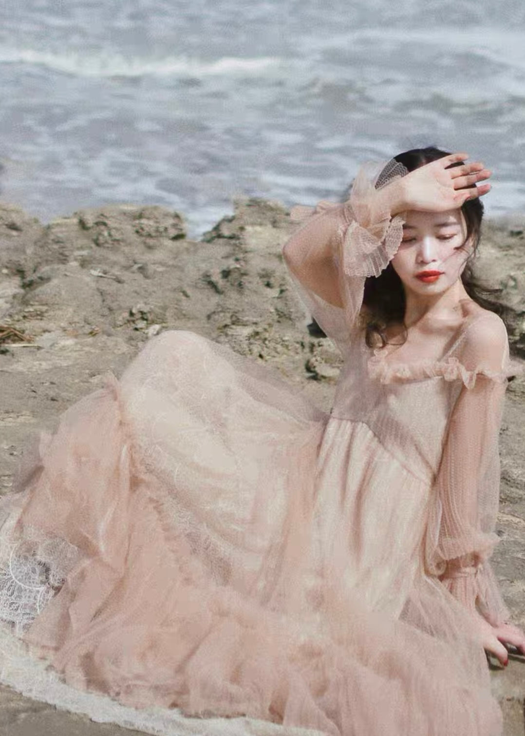 Romantic waves dress