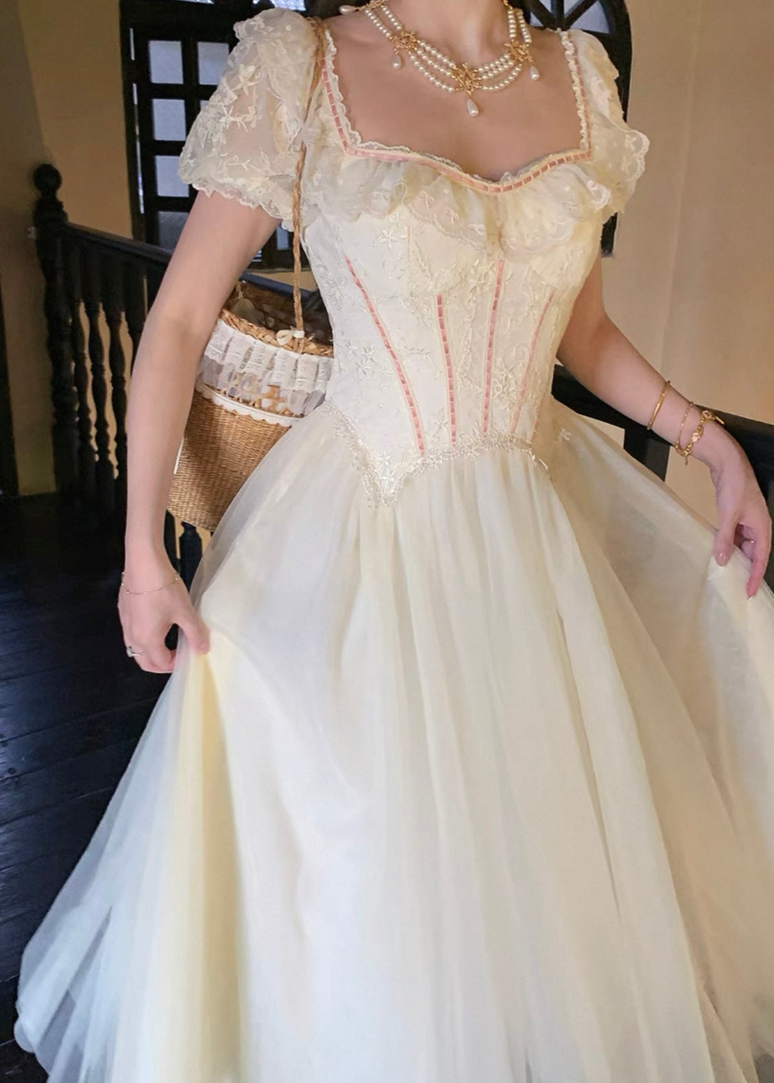 Nude bouquet dress