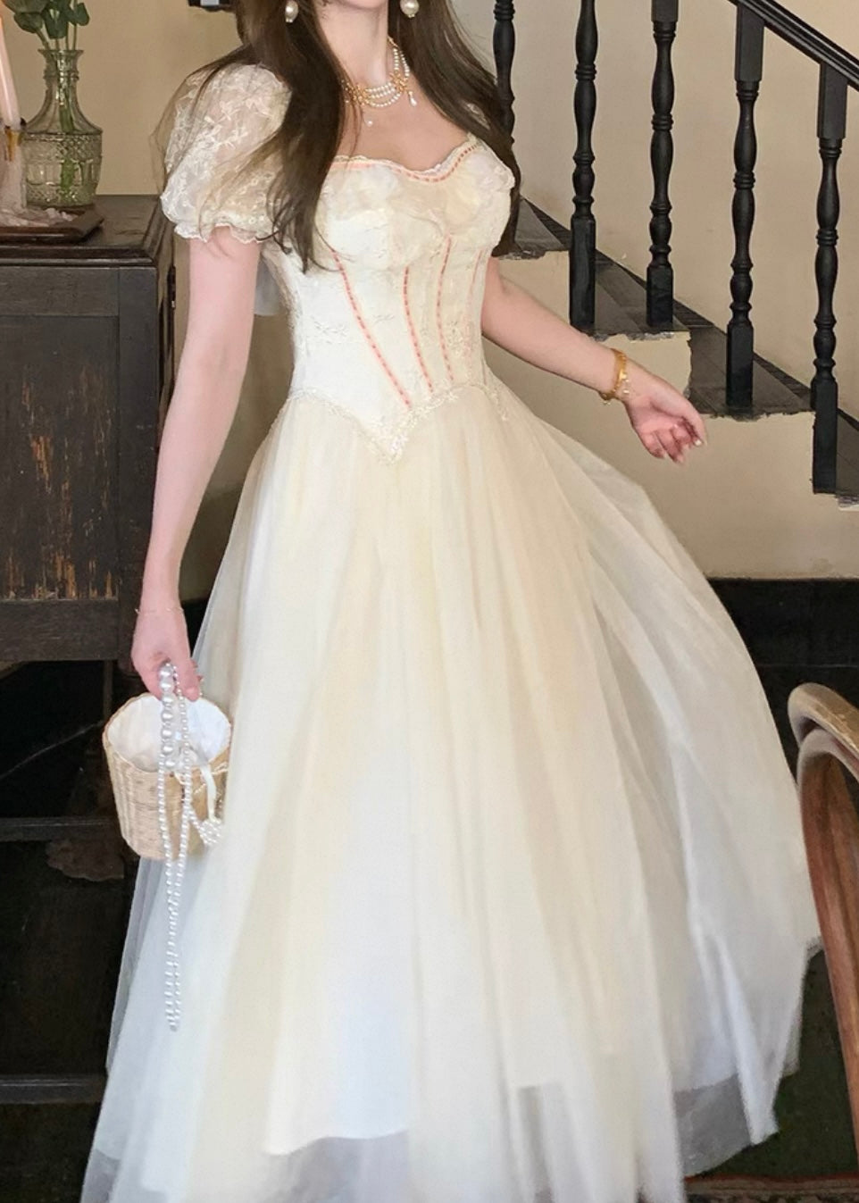 Nude bouquet dress