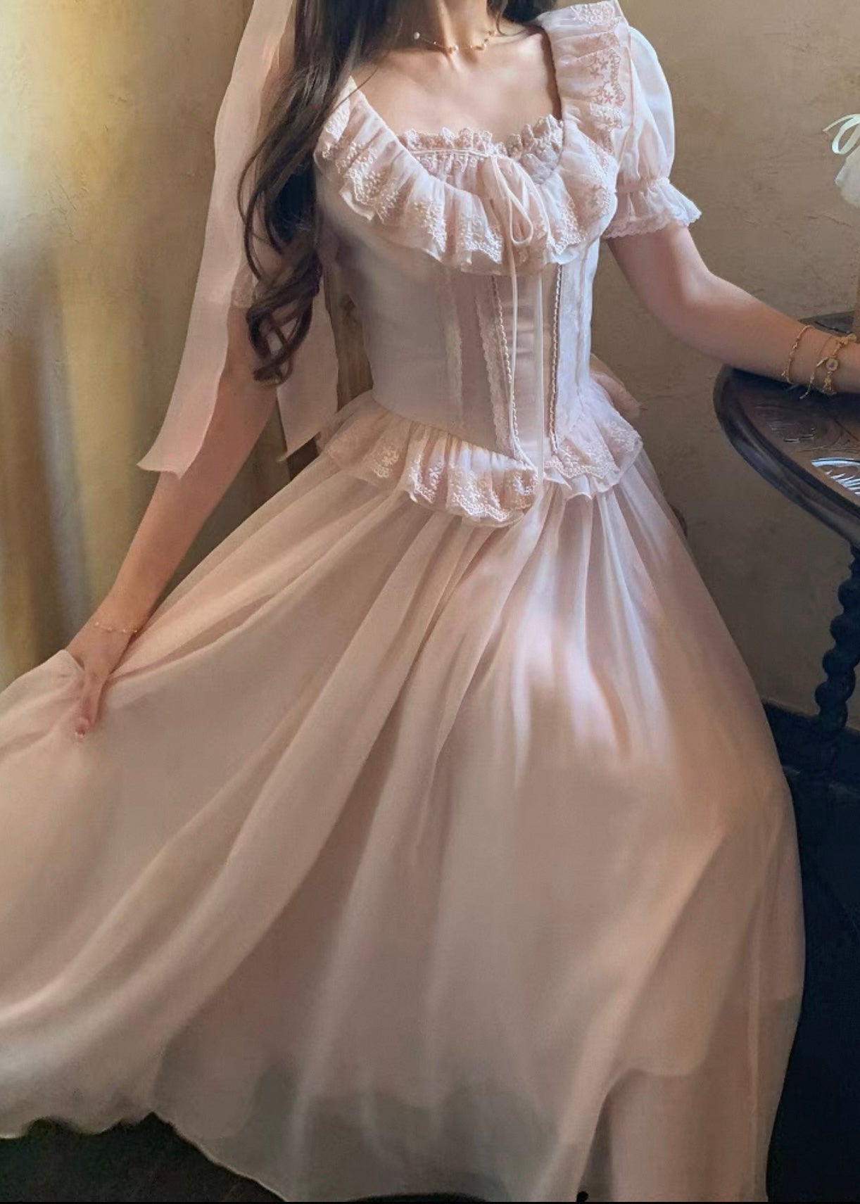 Blush peony dress