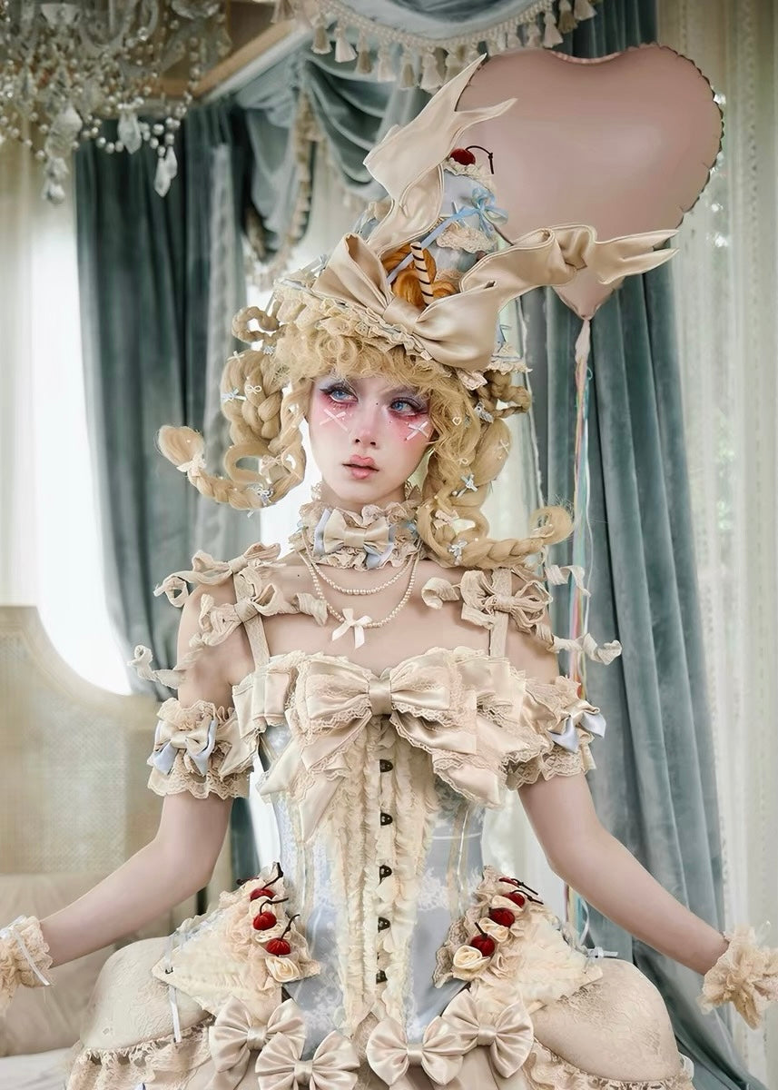Cherry mousse rococo corset / sleevelet / choker 🍒