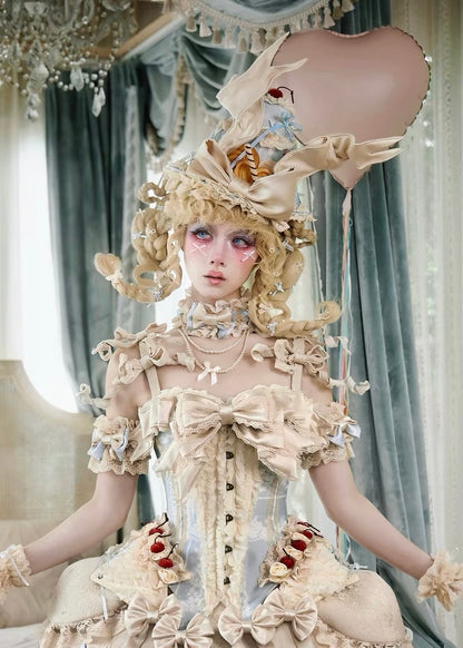 Cherry mousse rococo corset / sleevelet / choker 🍒