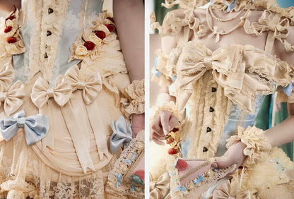 Cherry mousse rococo corset / sleevelet / choker 🍒