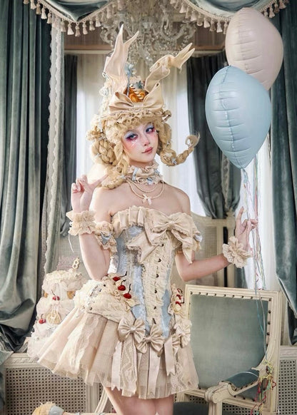 Cherry mousse rococo corset / sleevelet / choker 🍒