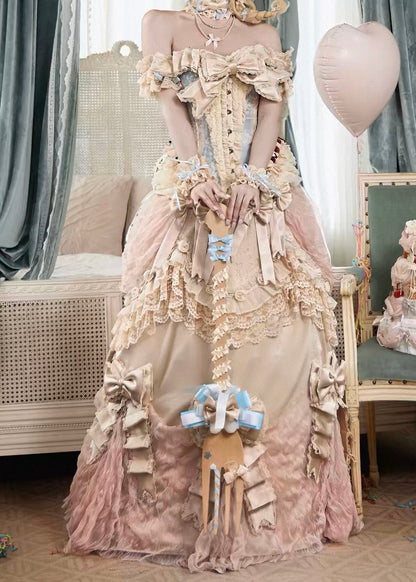 Cherry mousse rococo maxi skirt / panniers 🍒