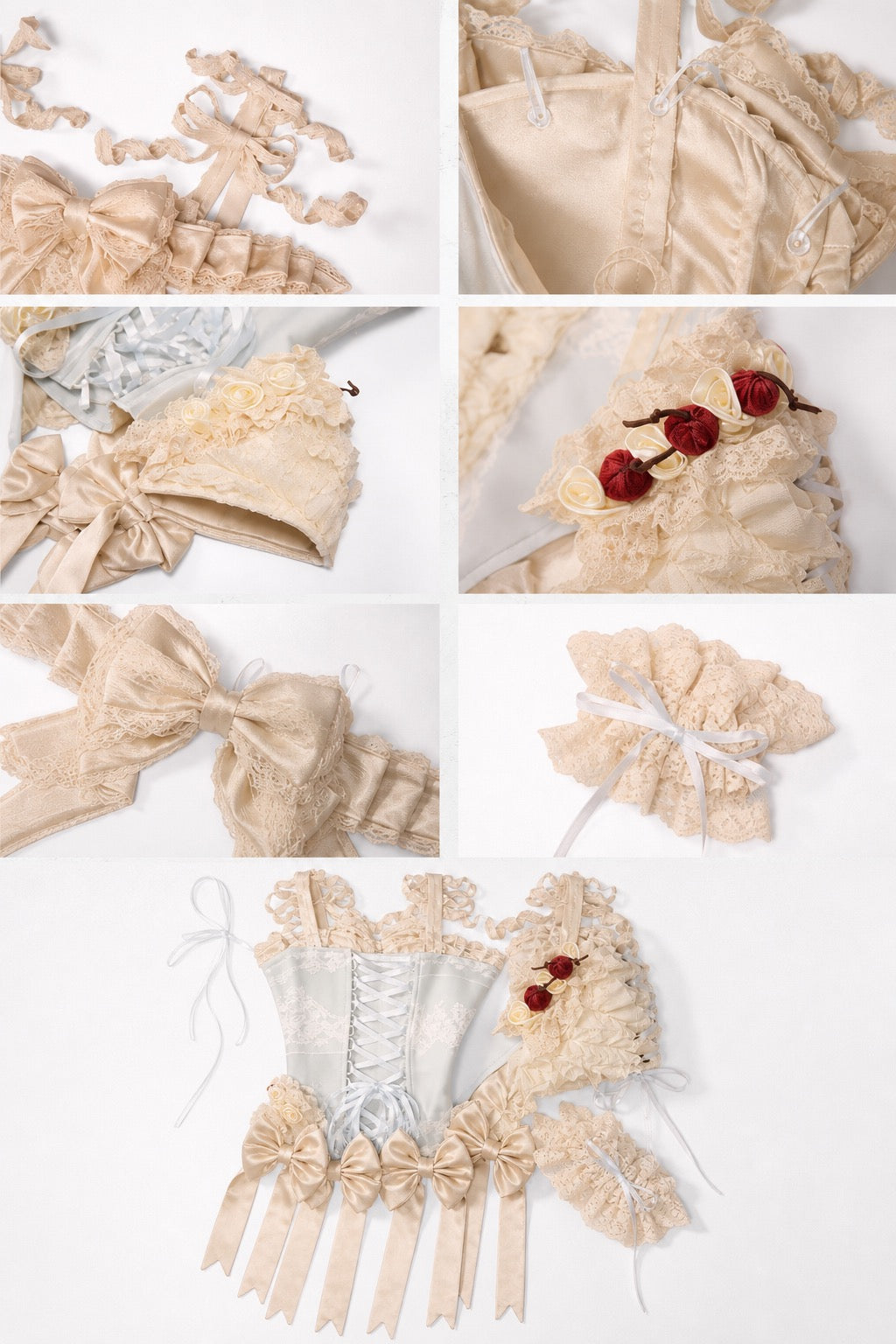 Cherry mousse rococo corset / sleevelet / choker 🍒