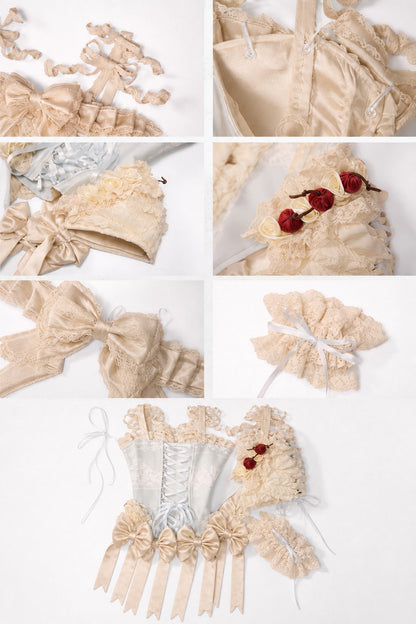 Cherry mousse rococo corset / sleevelet / choker 🍒