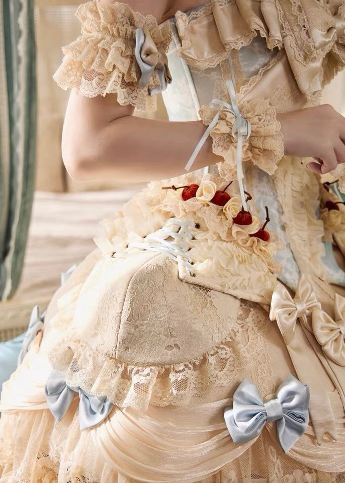 Cherry mousse rococo skirt / panniers 🍒