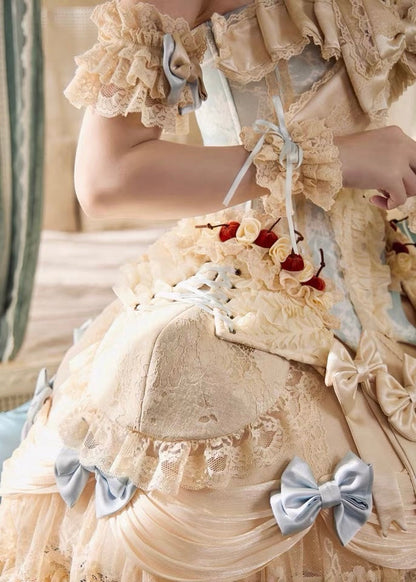 Cherry mousse rococo skirt / panniers 🍒