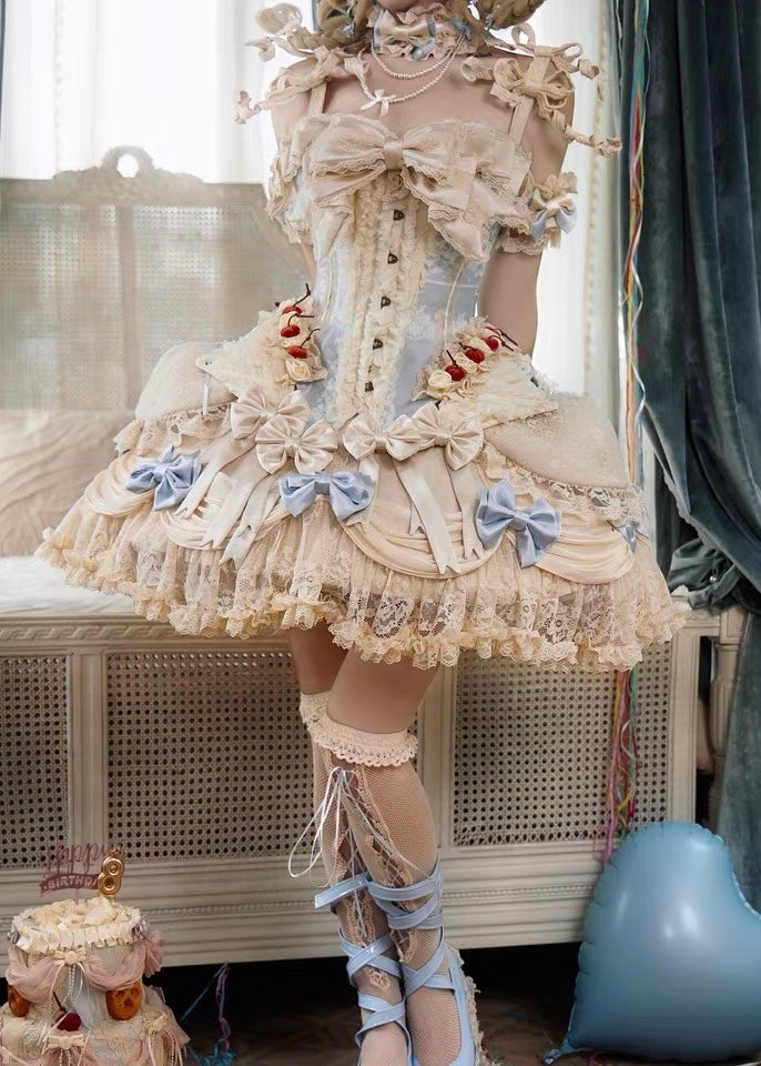 Cherry mousse rococo skirt / panniers 🍒