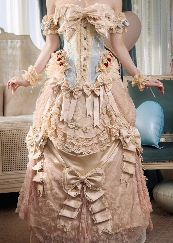 Cherry mousse rococo maxi skirt / panniers 🍒