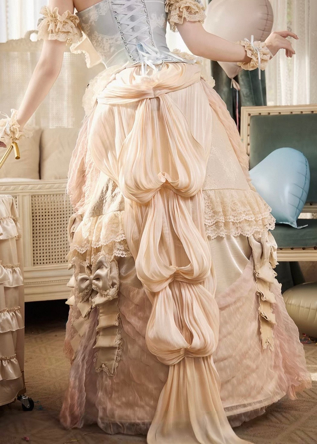 Cherry mousse rococo maxi skirt / panniers 🍒