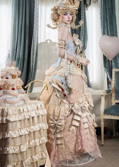 Cherry mousse rococo maxi skirt / panniers 🍒