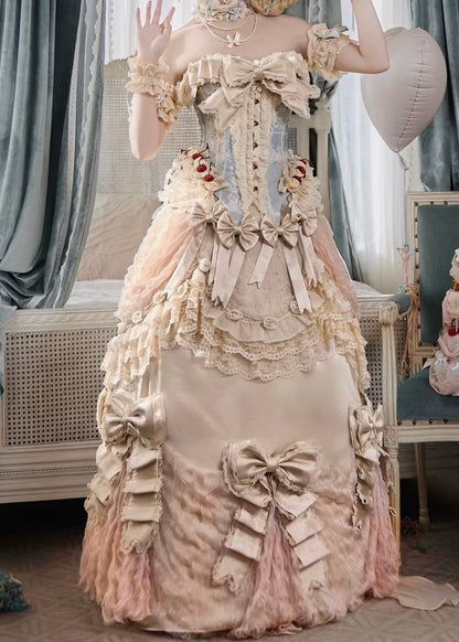Cherry mousse rococo maxi skirt / panniers 🍒