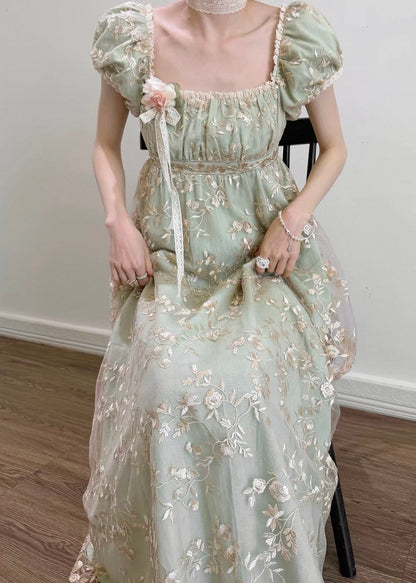 Mint blossom regency gown