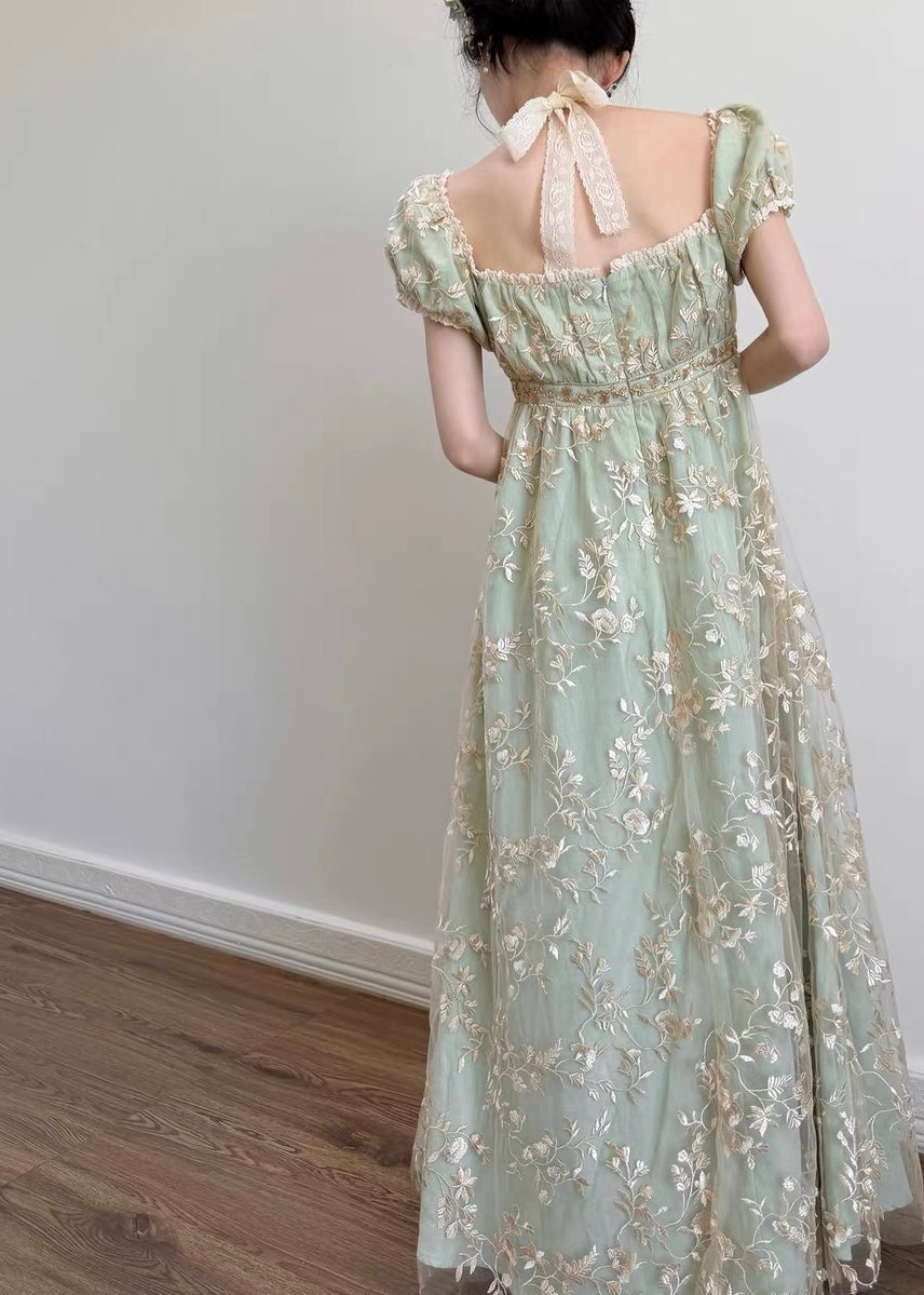 Mint blossom regency gown