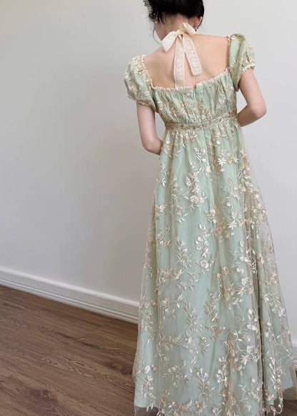 Mint blossom regency gown