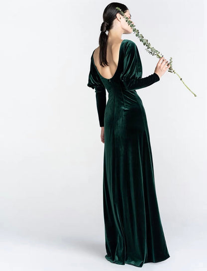 Emerald velvet dress