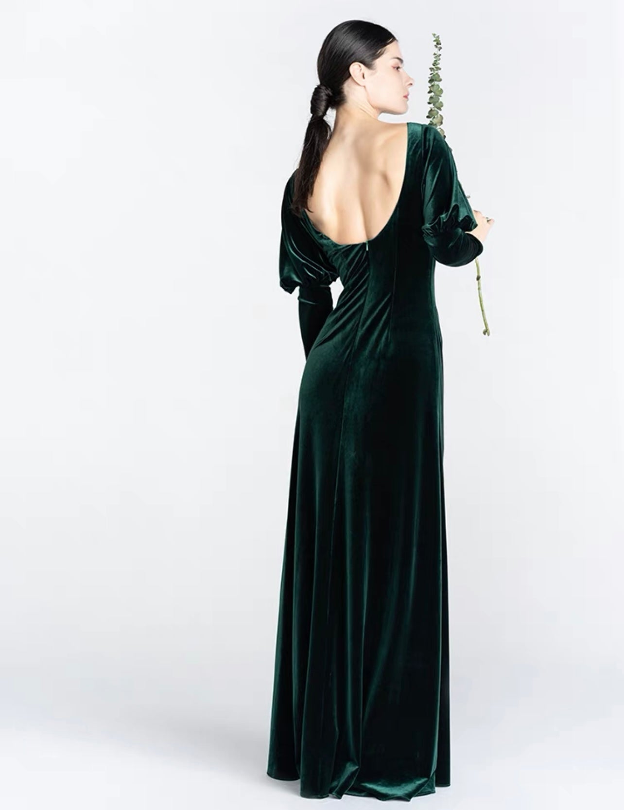 Emerald velvet dress