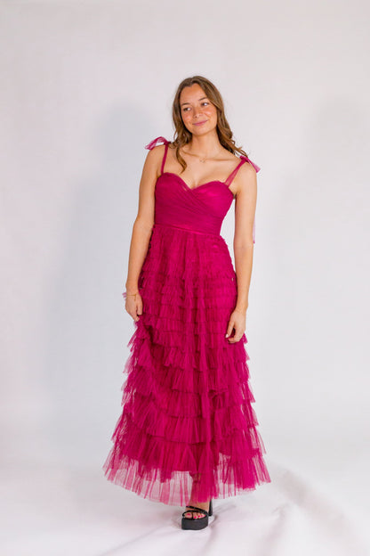 Mason Tulle Maxi - Berry