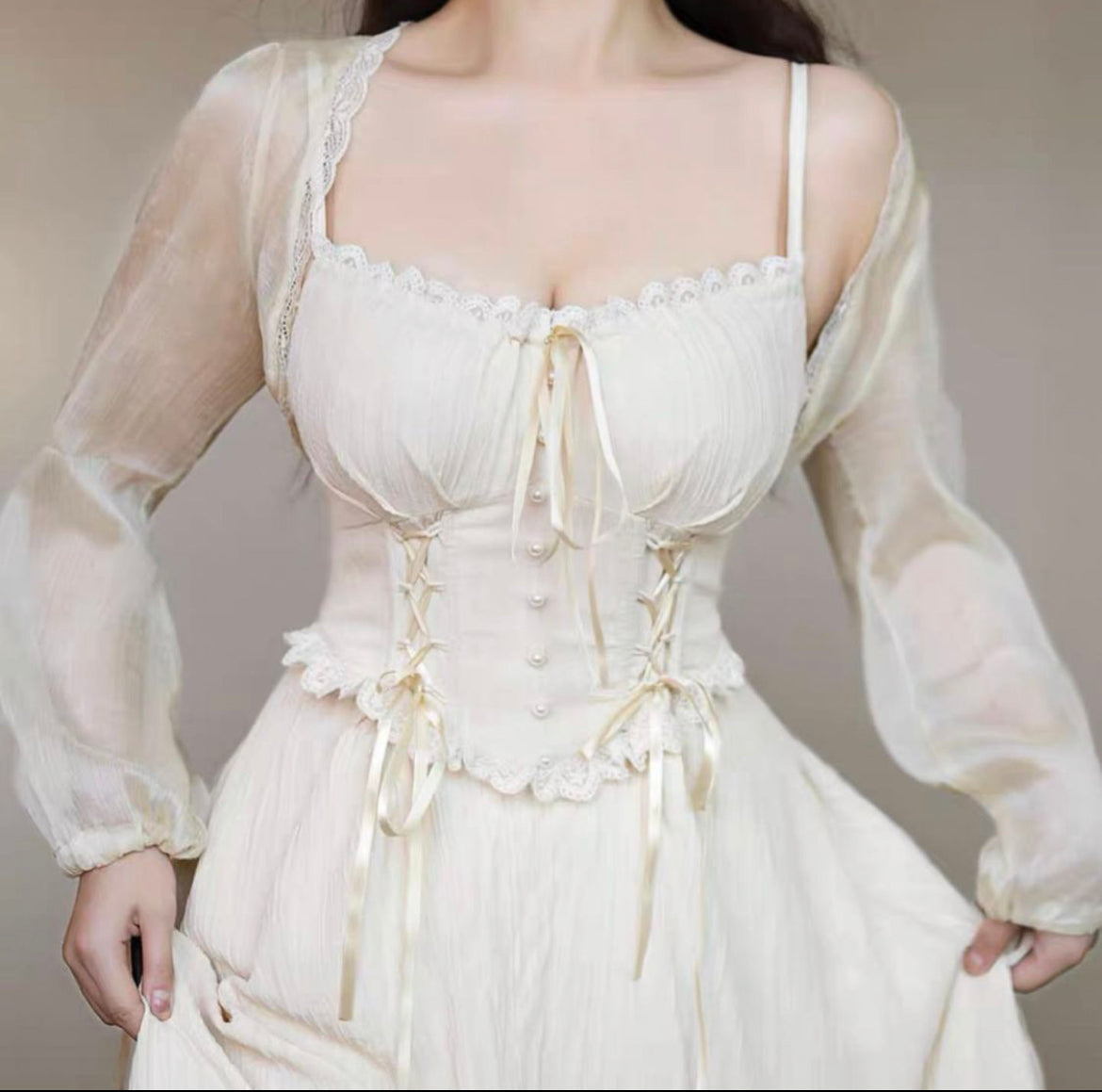 White vinegar corset dress / bolero
