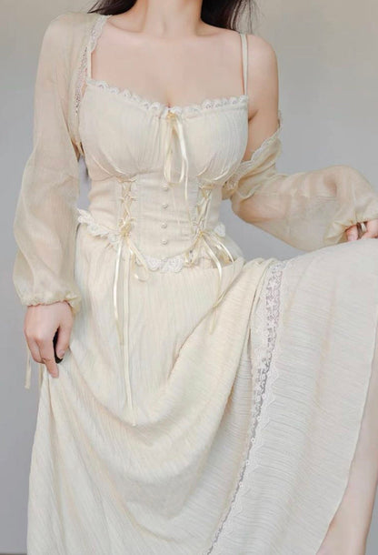 White vinegar corset dress / bolero