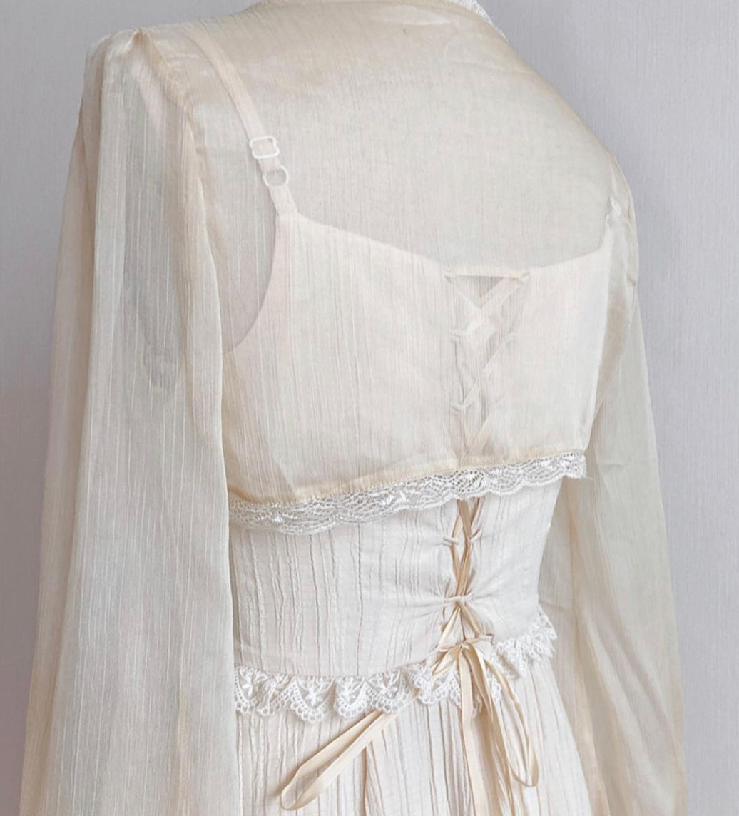 White vinegar corset dress / bolero