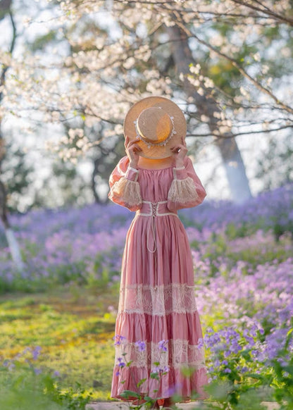Pink peonies dress