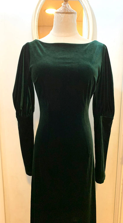 Emerald velvet dress